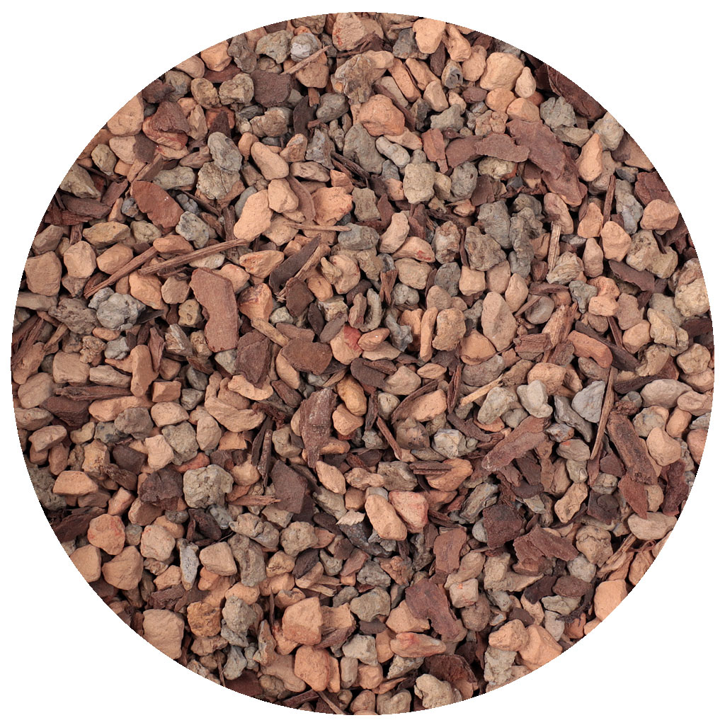 An extremely rocky soil mix.